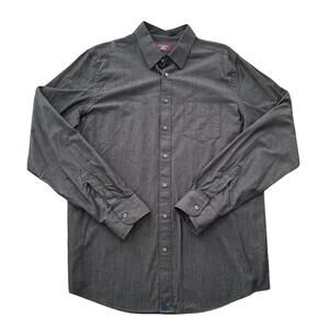 UNTUCKit Men's Dark Grey Button Up Long Sleeve Shirt Cotton Size XL Tall Slim